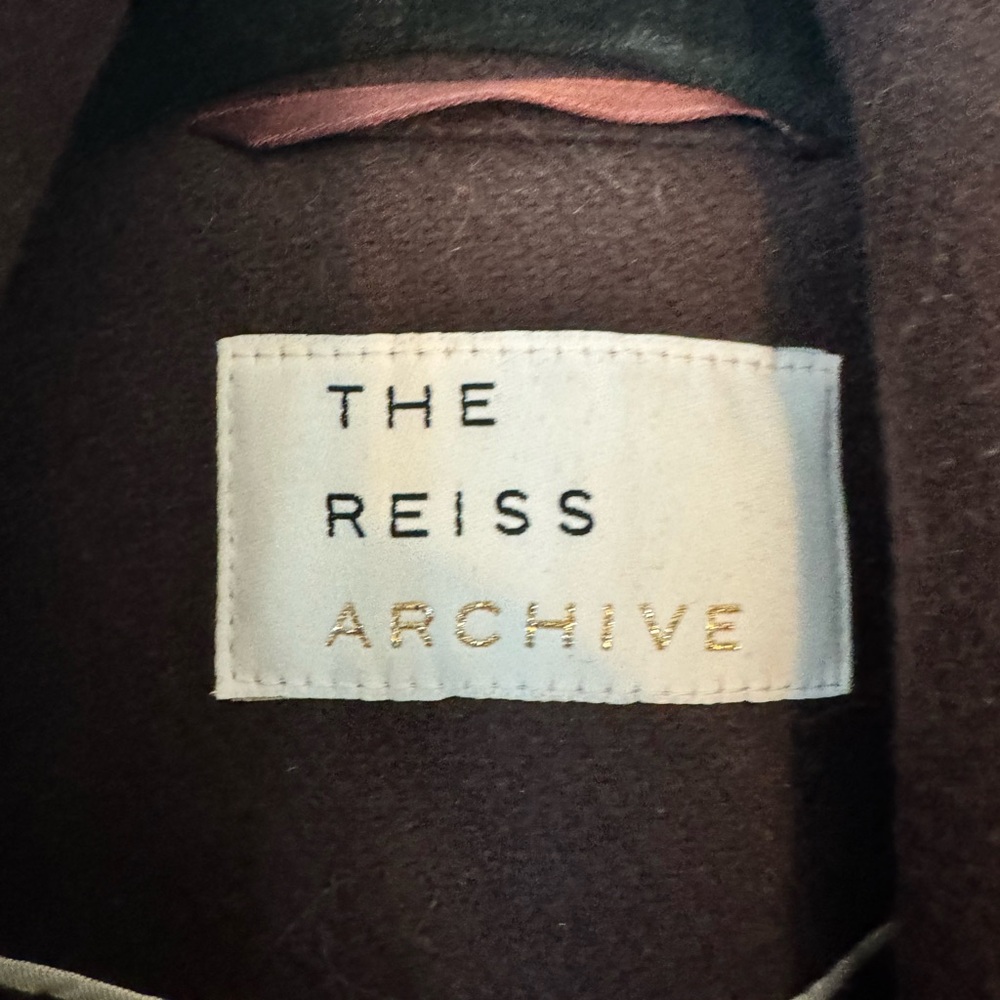 Reiss Deep Plum Pea Coat - Picture 7 of 13